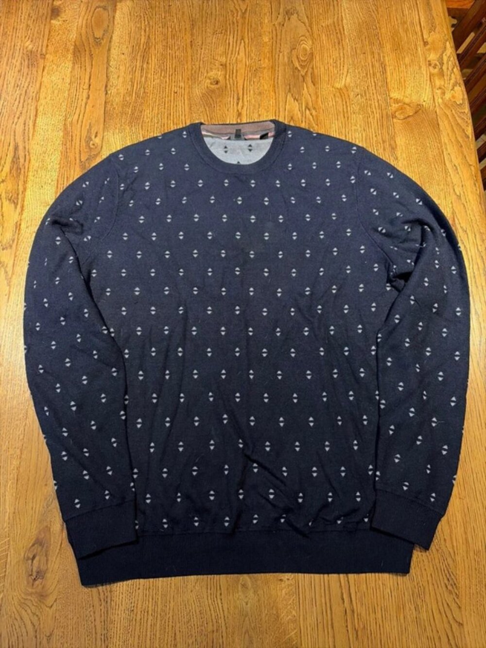 Ted Baker Men's Navy Long Sleeve Crewneck Sweater-X-Large (5)- Good Condition
